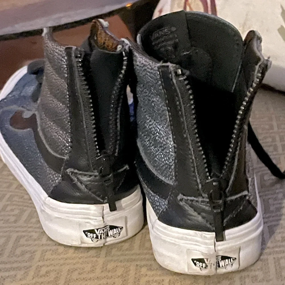 Vans High Top SK8 Metallic Black Silver Pebble Sneakers Unisex M 7.5 W 9 - Picture 10 of 16